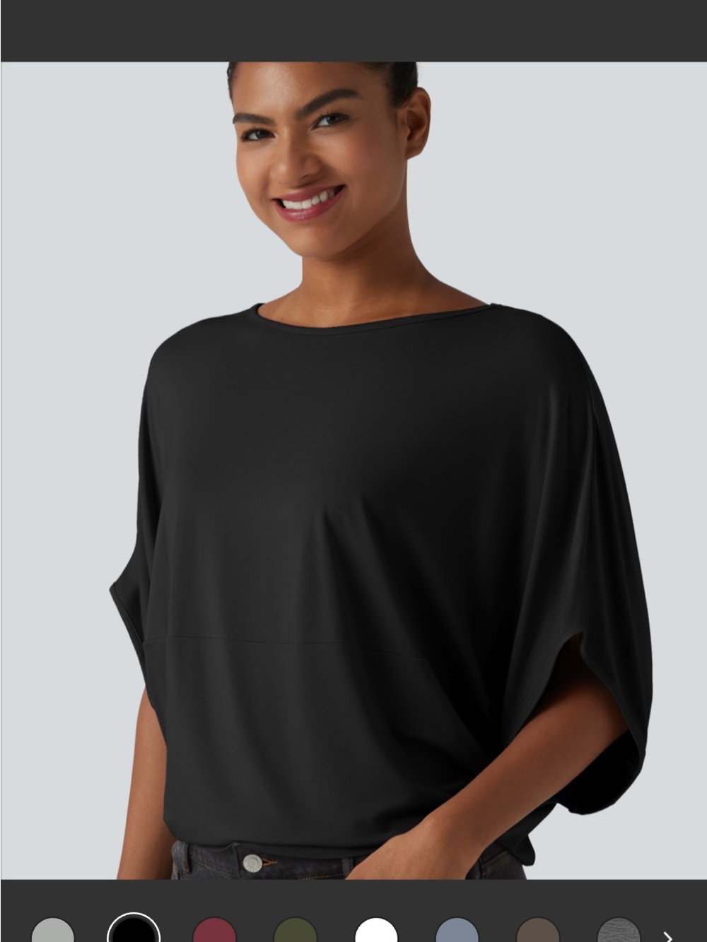 Halara Round Neck Batwing Sleeve Relaxed Casual Top